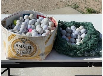 Large Bag And Box Of Golf Balls