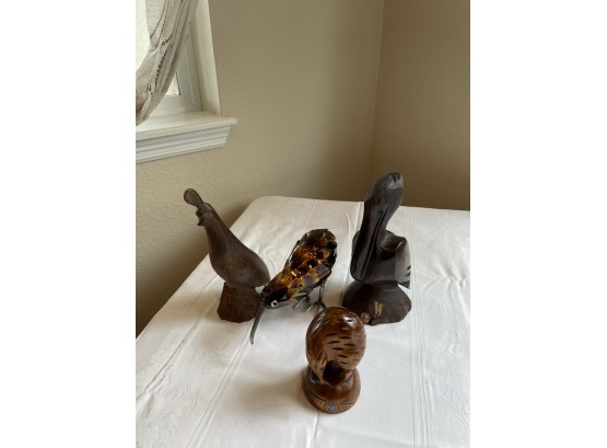 Wood And Metal Bird Sculpture
