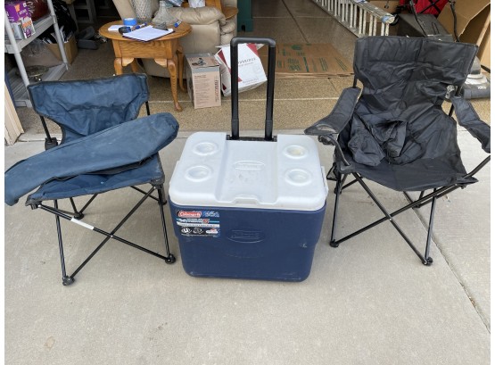 Rolling Cooler And Chairs Set