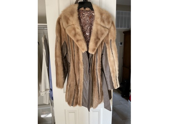 Mink And Leather Womens Coat