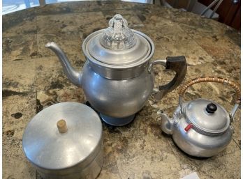 Aluminum Stovetop Coffee Pot, Tea Pot And Canister