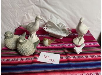Milk Glass And Other Birds Lots