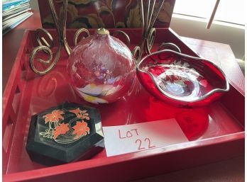 Red Decor Items Lot