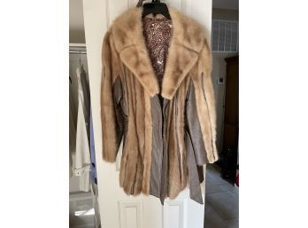 Mink And Leather Womens Coat