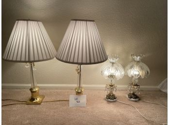 Gold Tone And Glass Lamps