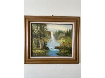 Framed Waterfall Painting