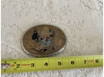 Belt Buckle With Turquoise