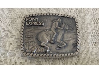 Pony Express Belt Buckle In Packaging