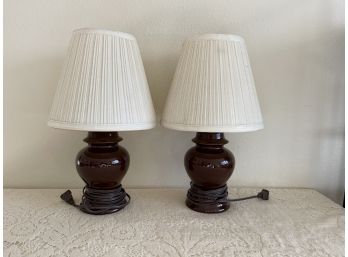 Brown Table Lamp Set