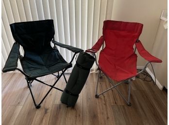 Folding Camping Chairs And Twin Size Foam.