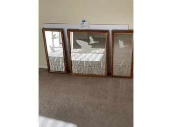 Three Mirror Set With Etching