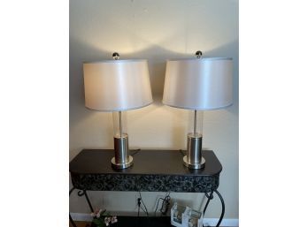 2 Glass Base Table Lamps