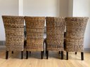 Set Of 4 Woven Seagrass Dining Chairs