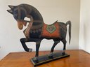 Painted Metal Horse Statue