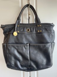 Black Leather Levenger  Handbag