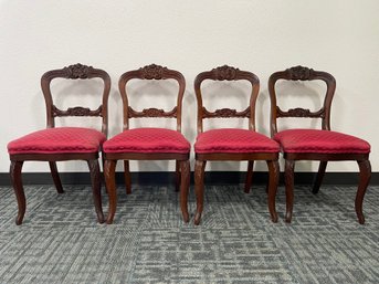 Set Of Antique Victorian Walnut Side Chairs