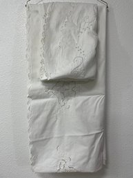 2 Vintage White Battenburg Lace Tablecloths