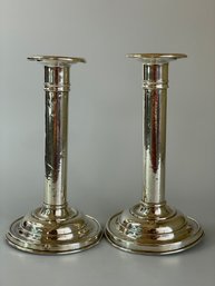 Pair Sterling Silver Candleholders