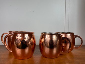 Set Of 4 Copper Moscow Mule Cups