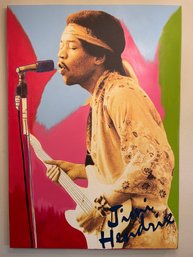 Original Steve Kaufman Jimi Hendrix Painting 47 1/2' X 67 1/2'