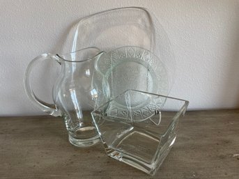 Lot Of Glass Serving Pieces