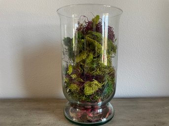 Large Glass Vase With Mosses