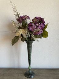 Metal Urn With Silk Flowers