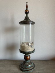 Glass Container With Sand  & Shells