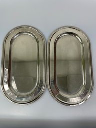 Pair Of Silver Plate Trays