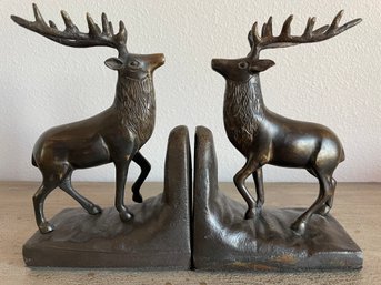Bronze Elk Bookends