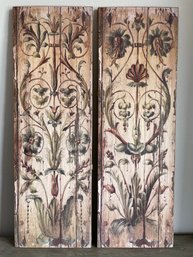 Pair Of Painted Wood Panels