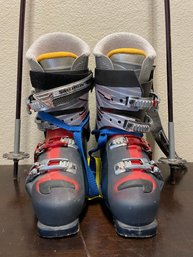 Solomon X Wave Free Flex 90 Ski Boots &  Ice USA Poles