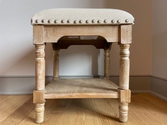 Small Linen Topped Stool