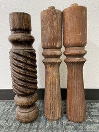 Lot Of 3 Antique Oak Table Legs