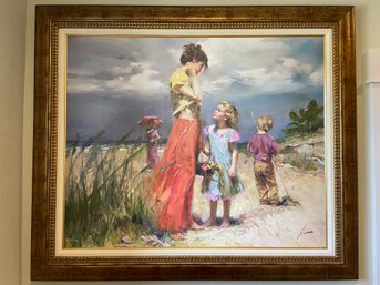 Pino Daeni Embellished Giclee On Canvas 53' X 45' Framed