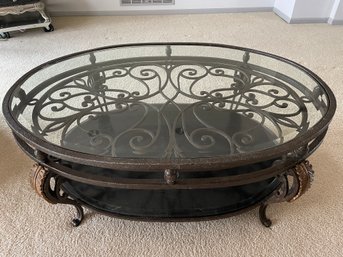 Hand Forged Iron & Glass Coffee Table