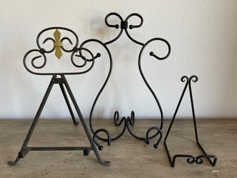 Lot Of 3 Metal Plate Stands