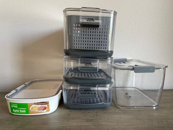 Lot Of Plastic Food Storage Containers