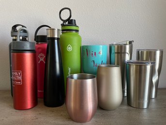 Lot Of Drink Containers Including HydroFlask