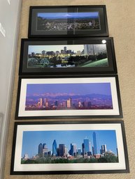 Set Of 4 Panoramic Photos Of Denver And Other Cities