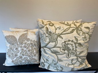 Lot Of Embroidered Throw Pillows