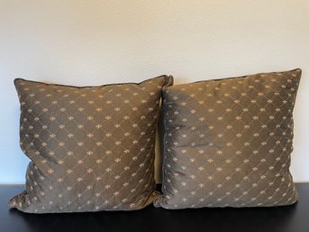 Pair Of Brown Silk Pillows