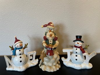 Lot Of Table Top Snowman Figures