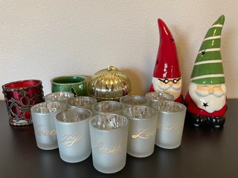 Lot Of Christmas Candle Holders