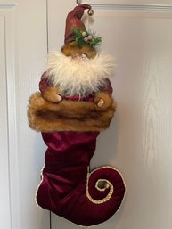 Santa Claus Inside A Velvet Stocking