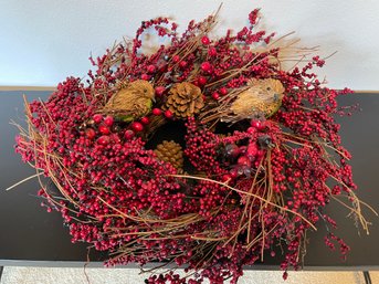 Grapevine Wreath With Berries & Birds