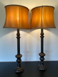 Pair Of Bronze Table Lamps
