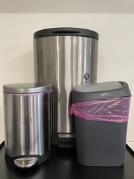 Lot Of 3 Trash Cans