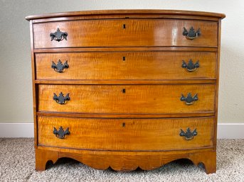 Antique Tiger Maple Chest Of Drawers