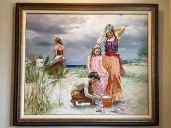 Pino Daeni Embellished Giclee On Canvas 53 1/2' X 45 1/2' Framed